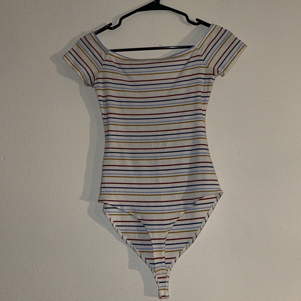 SIZE SMALL striped body suit